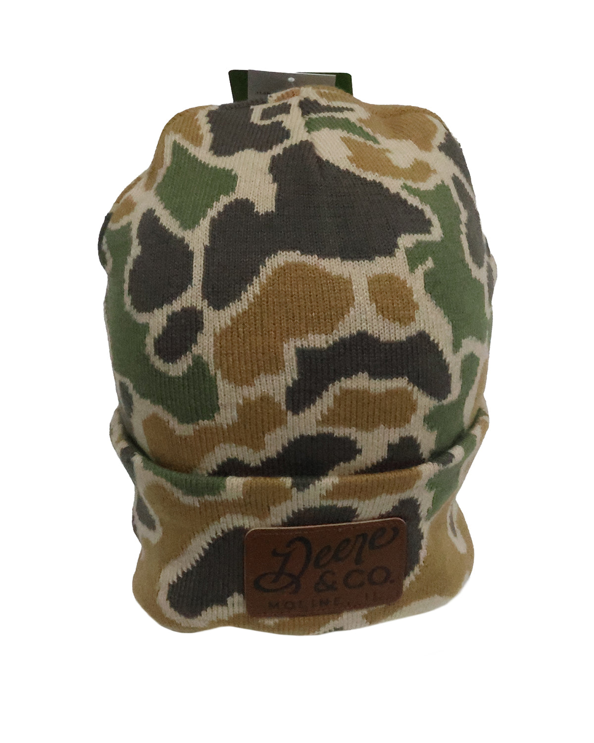 John Deere Unisex Jacquard Camo Cuffed Patch Beanie - LP88244