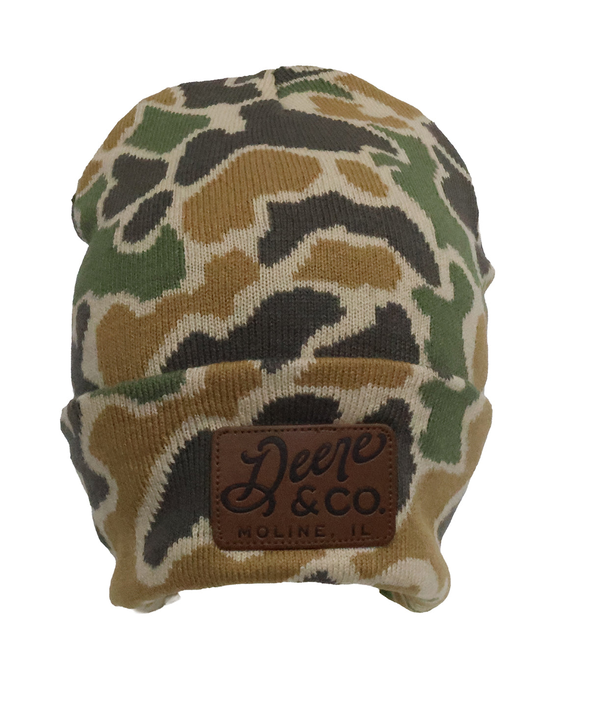 John Deere Unisex Jacquard Camo Cuffed Patch Beanie - LP88244