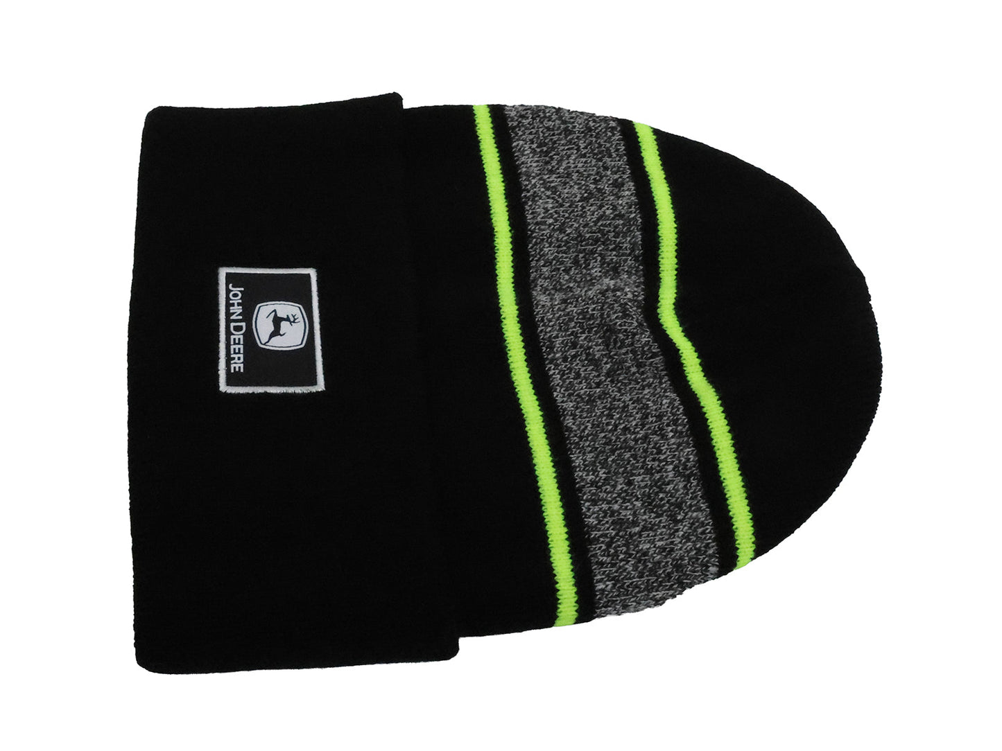 John Deere Men's BK Cuffed Jacquard Stripe Beanie - LP88246