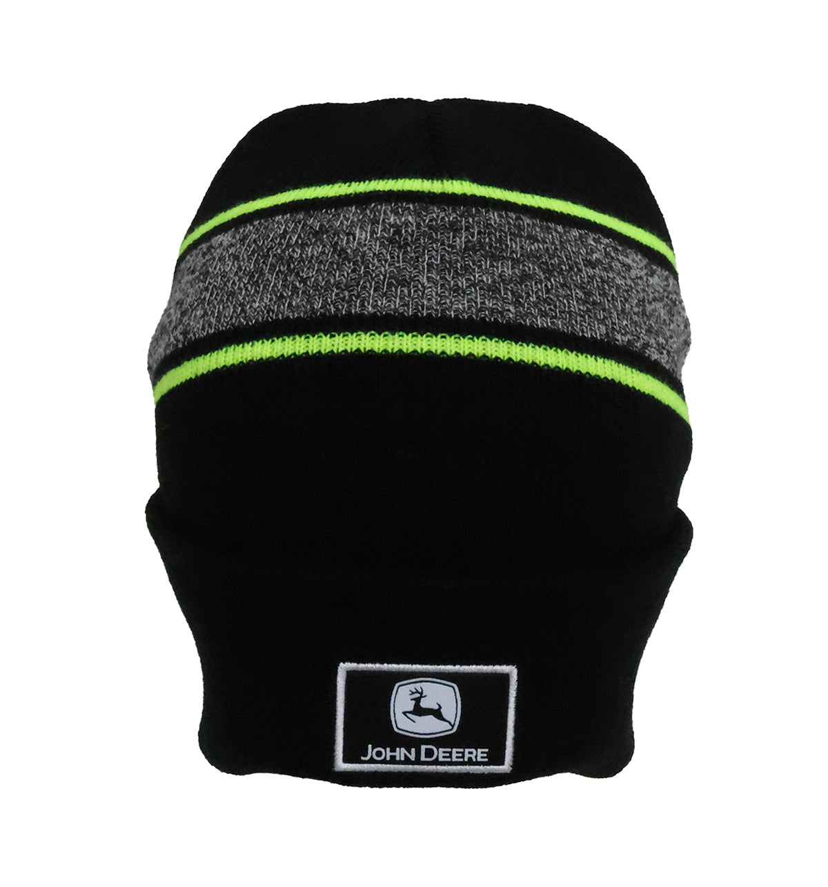 John Deere Men's BK Cuffed Jacquard Stripe Beanie - LP88246