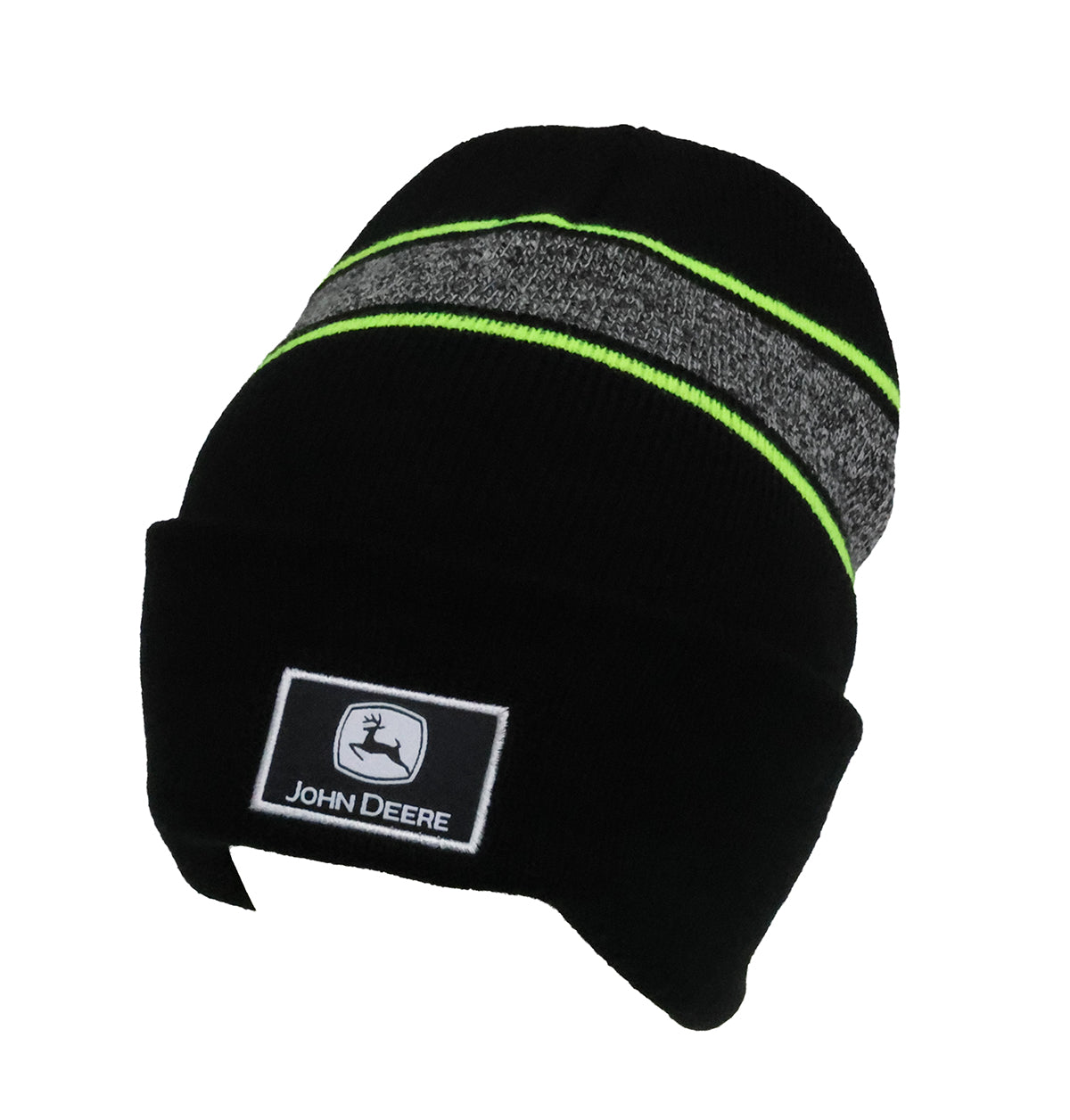 John Deere Men's BK Cuffed Jacquard Stripe Beanie - LP88246