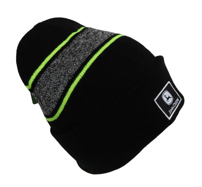 John Deere Men's BK Cuffed Jacquard Stripe Beanie - LP88246