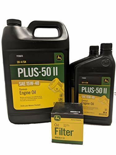 John Deere Original Equipment Oil Change Kit Filter and Oil - (1) M806418 + (6) Quarts 15W-40