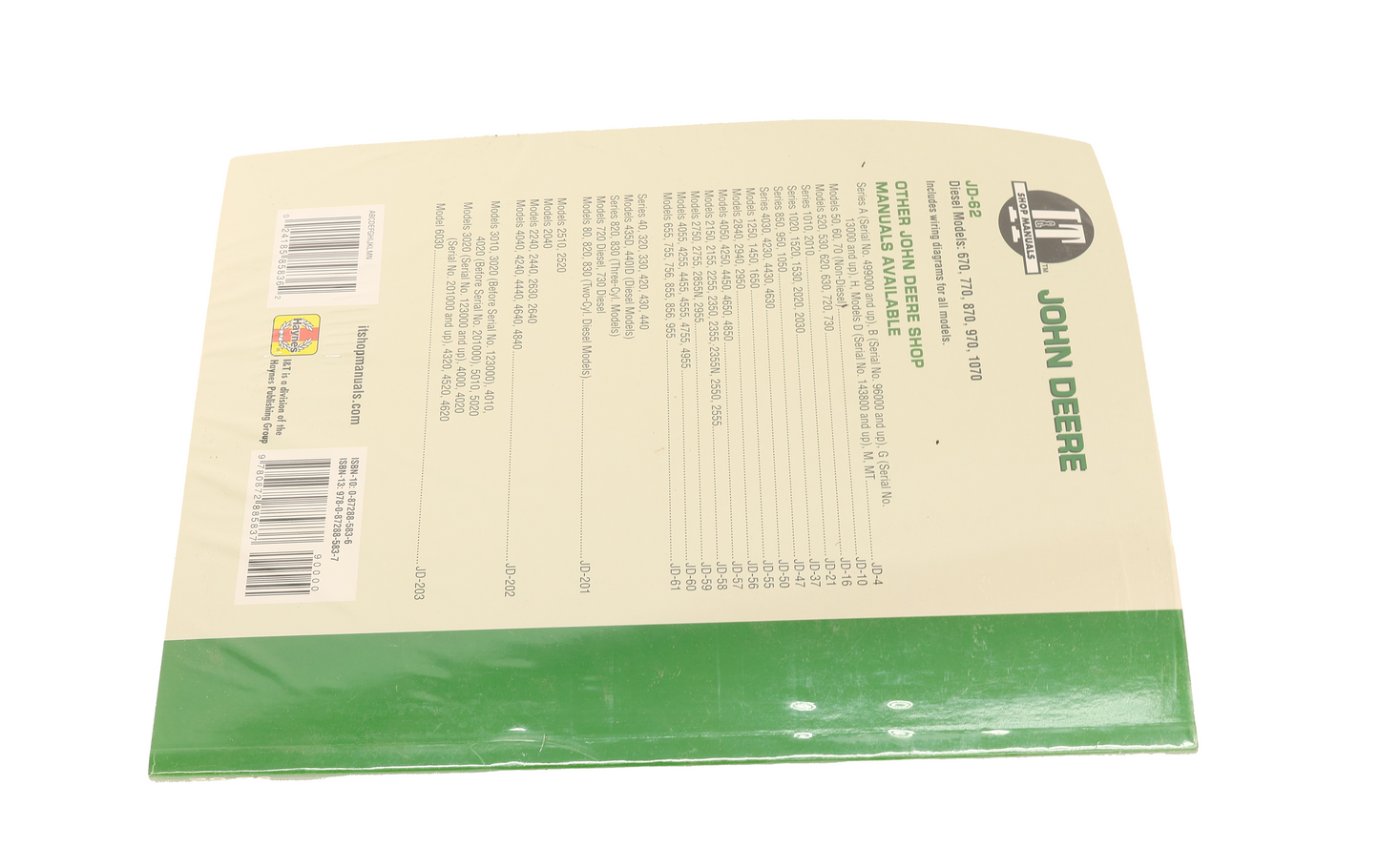 SMA Products Shop Manual For John Deere - 595-JD62