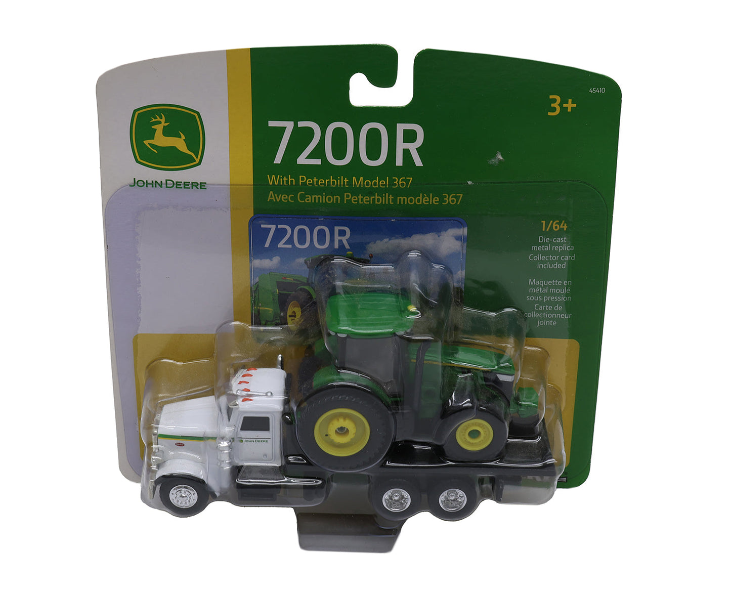 1/64 John Deere 7200R Tractor with Peterbilt Model 367 Toy - TBE45410