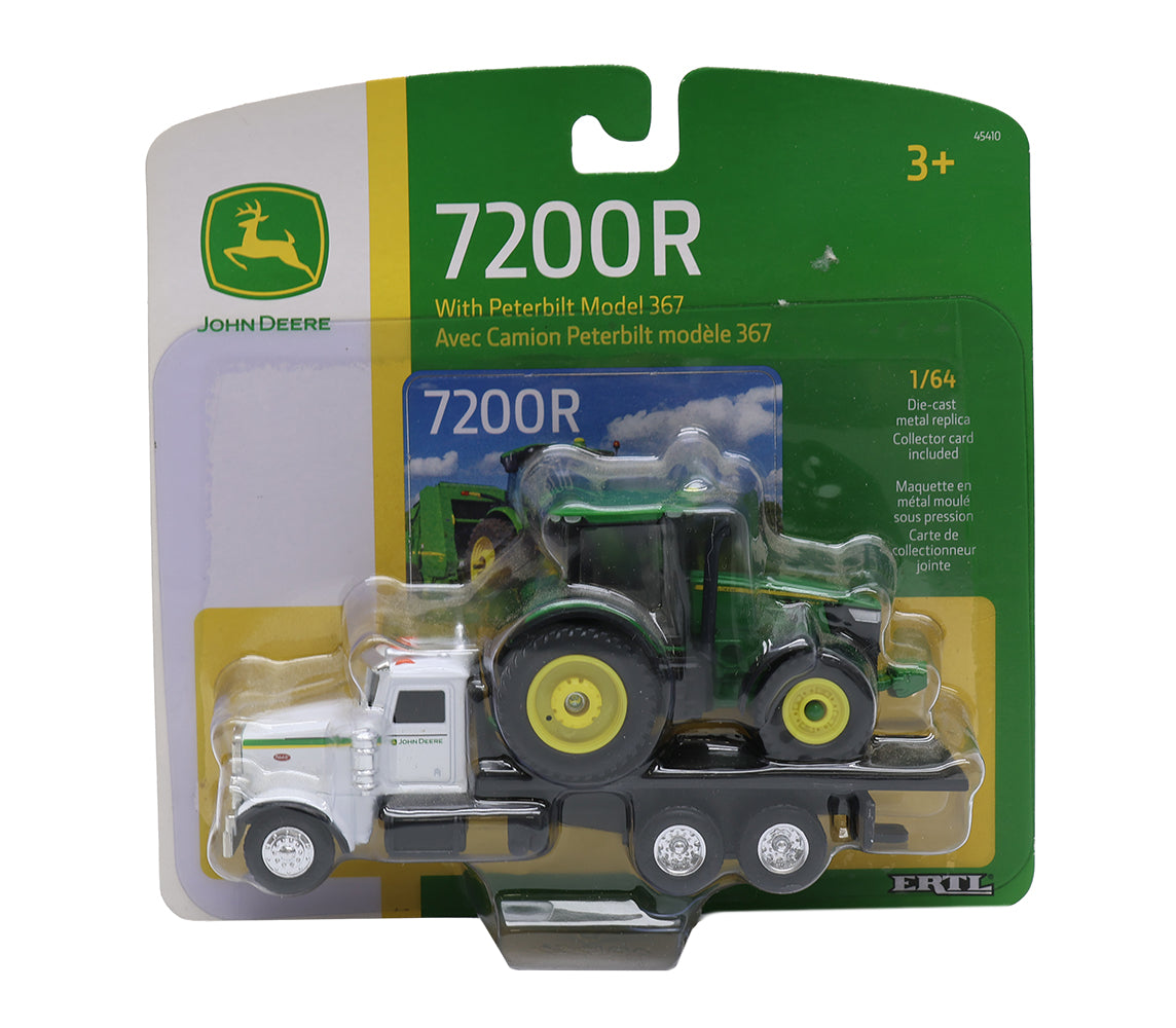 1/64 John Deere 7200R Tractor with Peterbilt Model 367 Toy - TBE45410