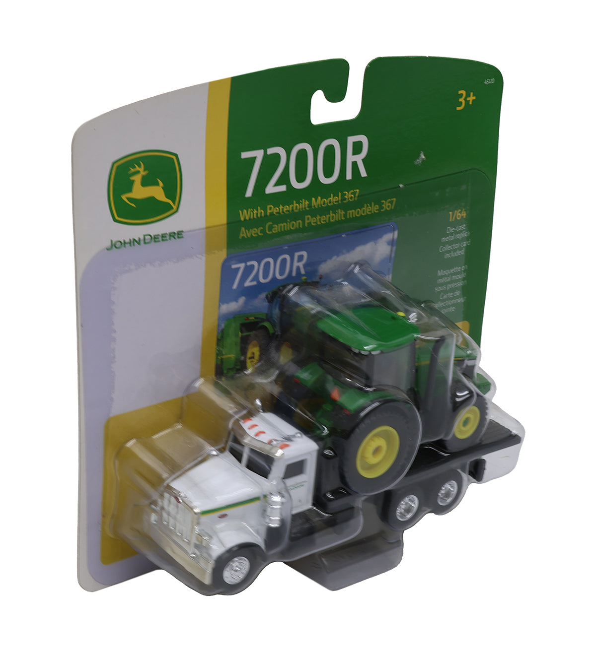 1/64 John Deere 7200R Tractor with Peterbilt Model 367 Toy - TBE45410