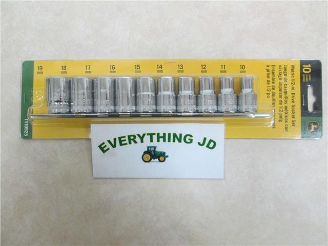 John Deere 10-Piece Metric 1/2-Inch Drive Socket Set - TY19925