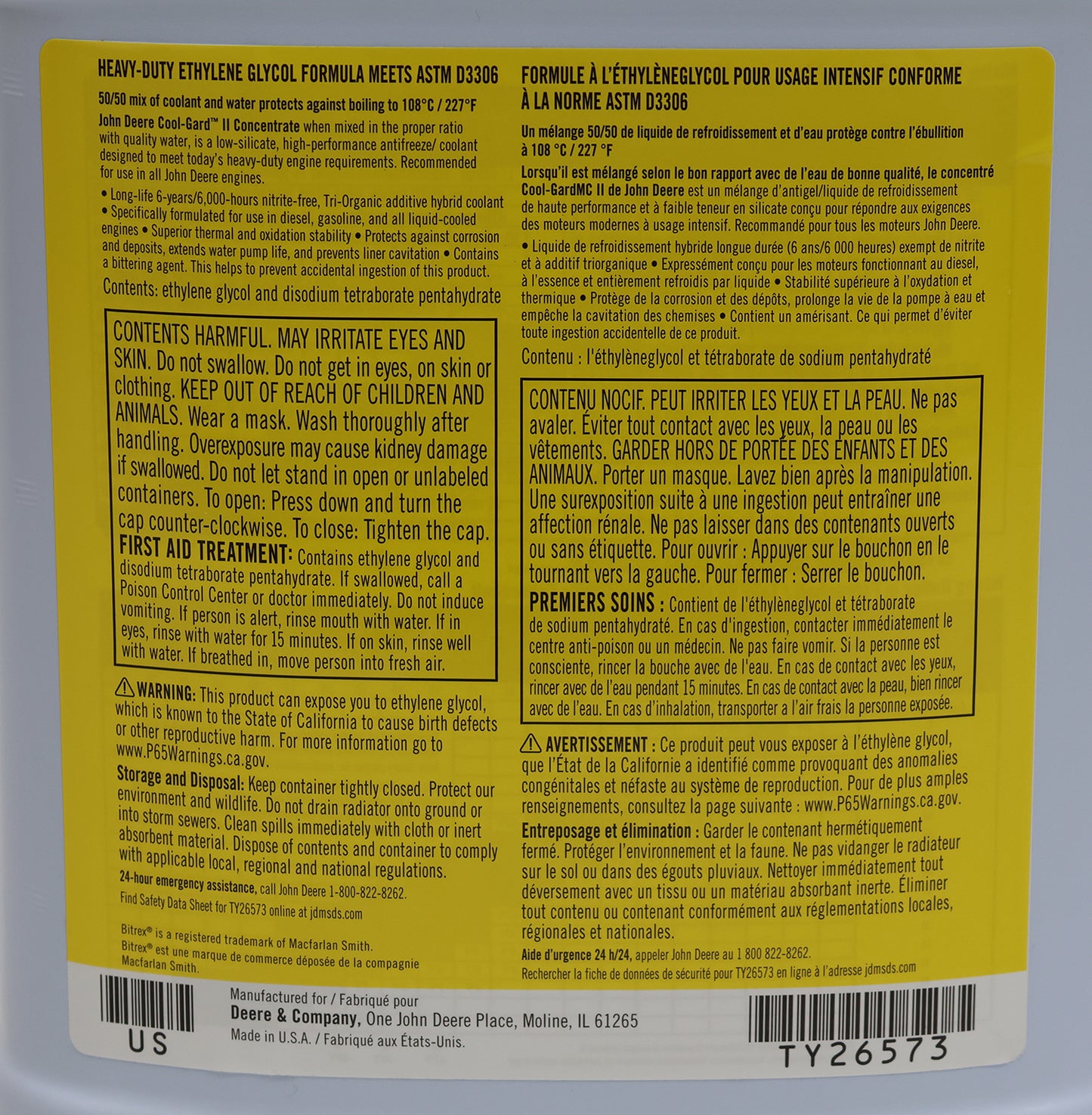 John Deere Original Equipment COOL-GARD II CONCENTRATE - TY26573