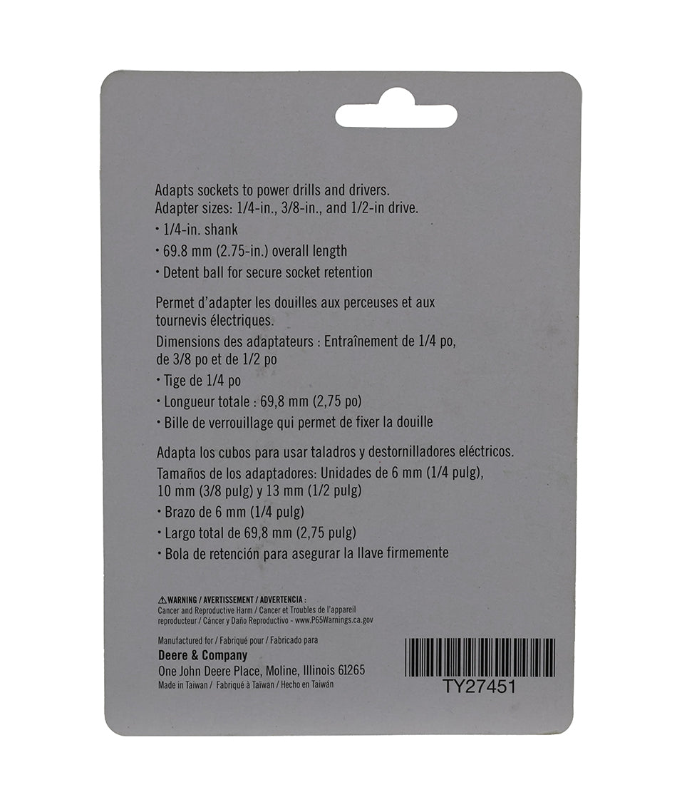 John Deere Original Equipment Socket Adapter Set - TY27451
