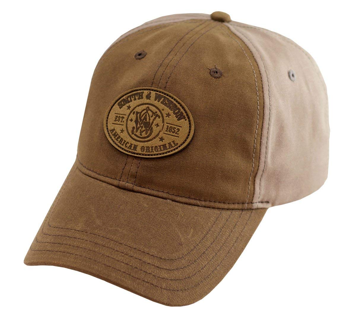 S&W Tan Leather Oval Patch Logo Cap - A1816