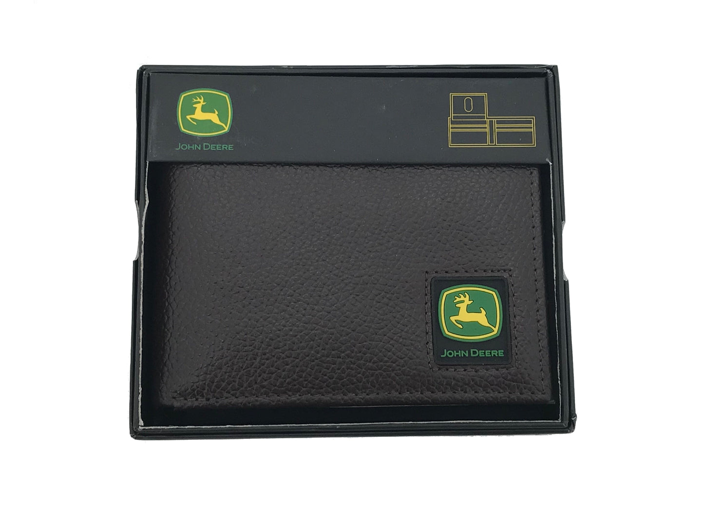 John Deere Men's Brown Bi-fold Wallet w/Logo Patch - LP12271,1