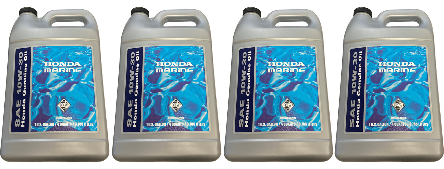 Honda (4-PACK) Marine Oil 10W30 1Gal - 08209-10W30MFC-W,4