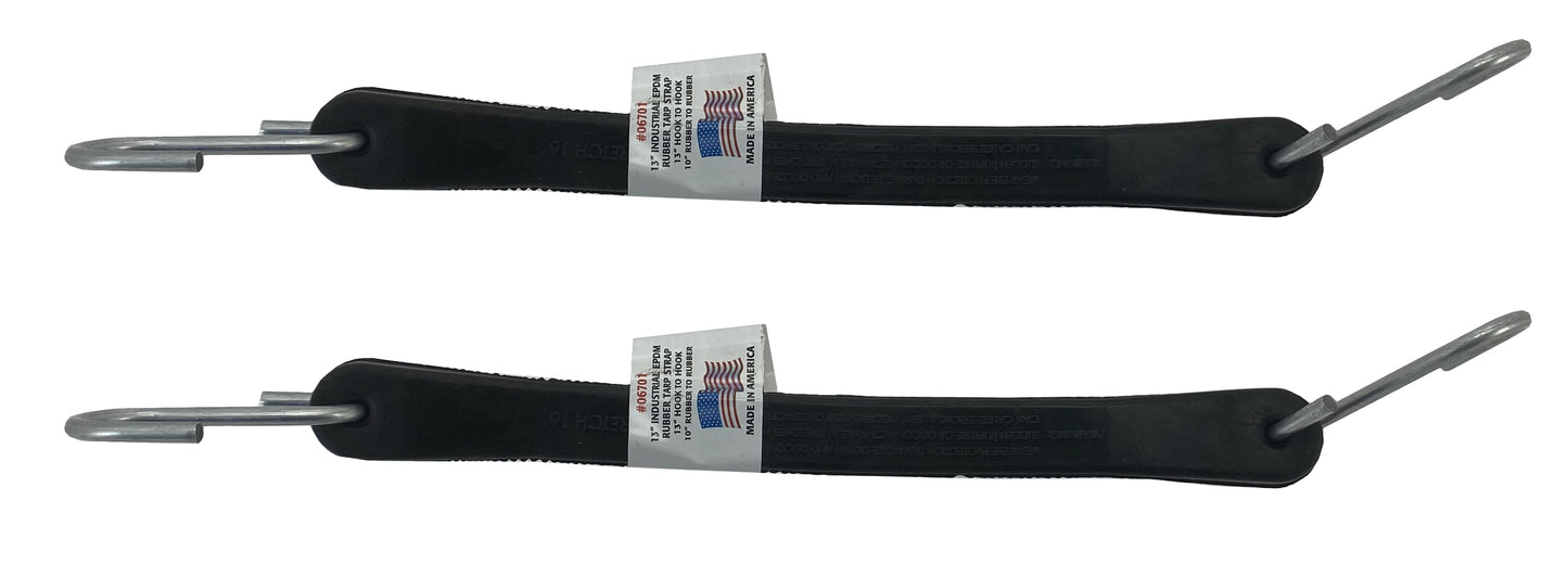 SMA 10" EPDN Rubber Tarp Strap W/ Hooks-USA 2 Pack- 863-TS10,2
