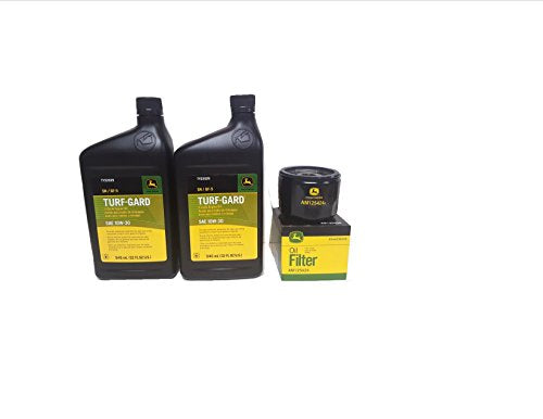 2 Quarts John Deere Turf-Gard SAE 10W-30 Oil Plus AM125424 Filter. Fits Many Lawn Mowers - Check Description