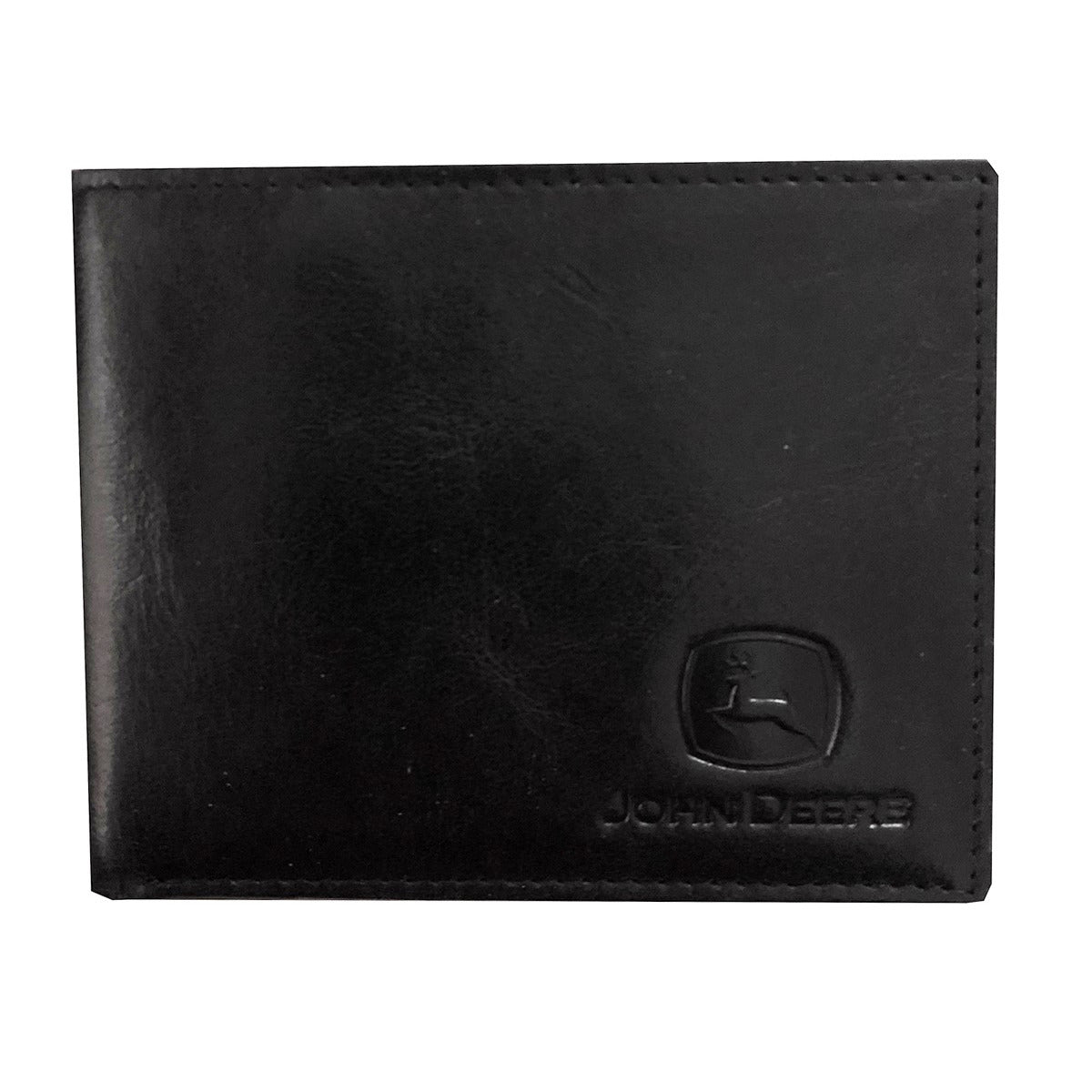 John Deere Crunch Leather Bi-fold (Black) Wallet - LP70604